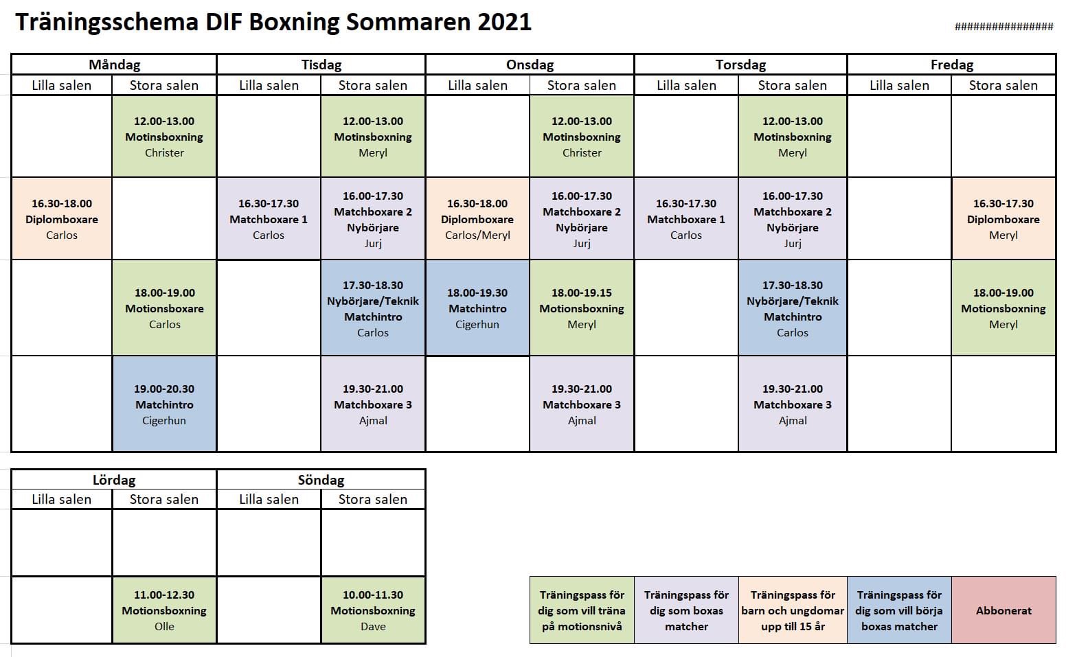 Sommarschema