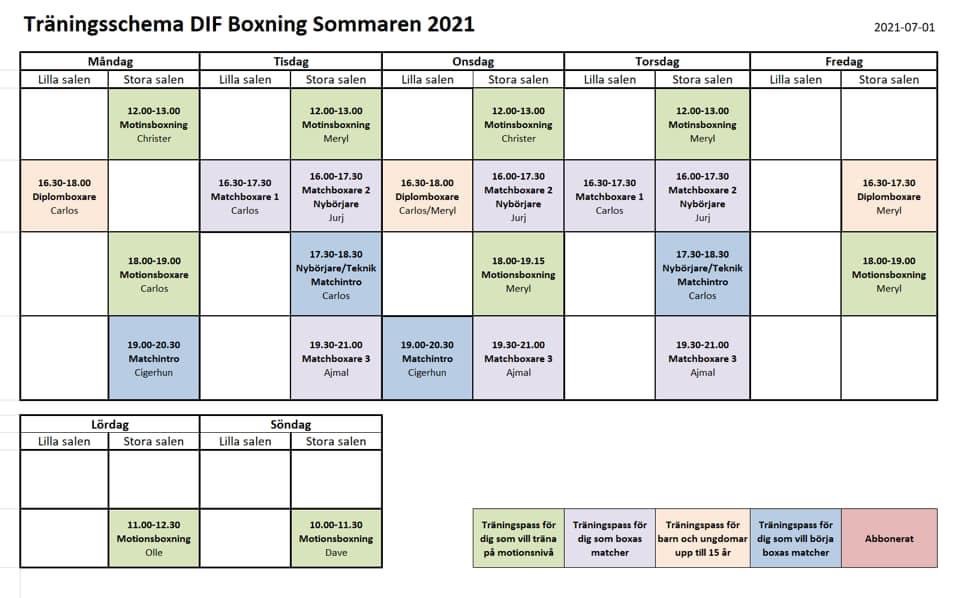 Reviderat sommarschema