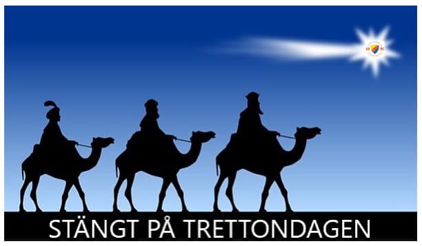 Stängt fredag 6/1